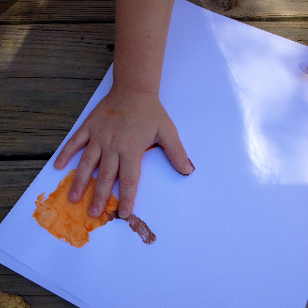 Halloween Pumpkin Patch Handprint Craft