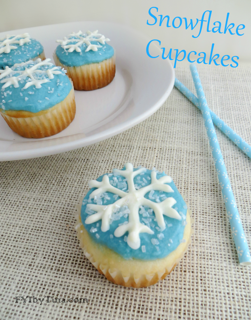 Snowflake Cupcakes Recipe with Printable Snowflake Stencil Template