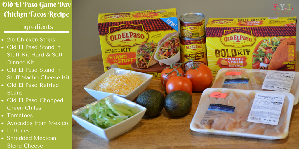 Ingredients Old El Paso Game Day Chicken Tacos Recipe #GameDayFavorites #OEPGameDay