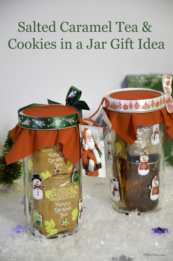 Salted Caramel Tea & Cookies in a Jar Gift Idea Pin