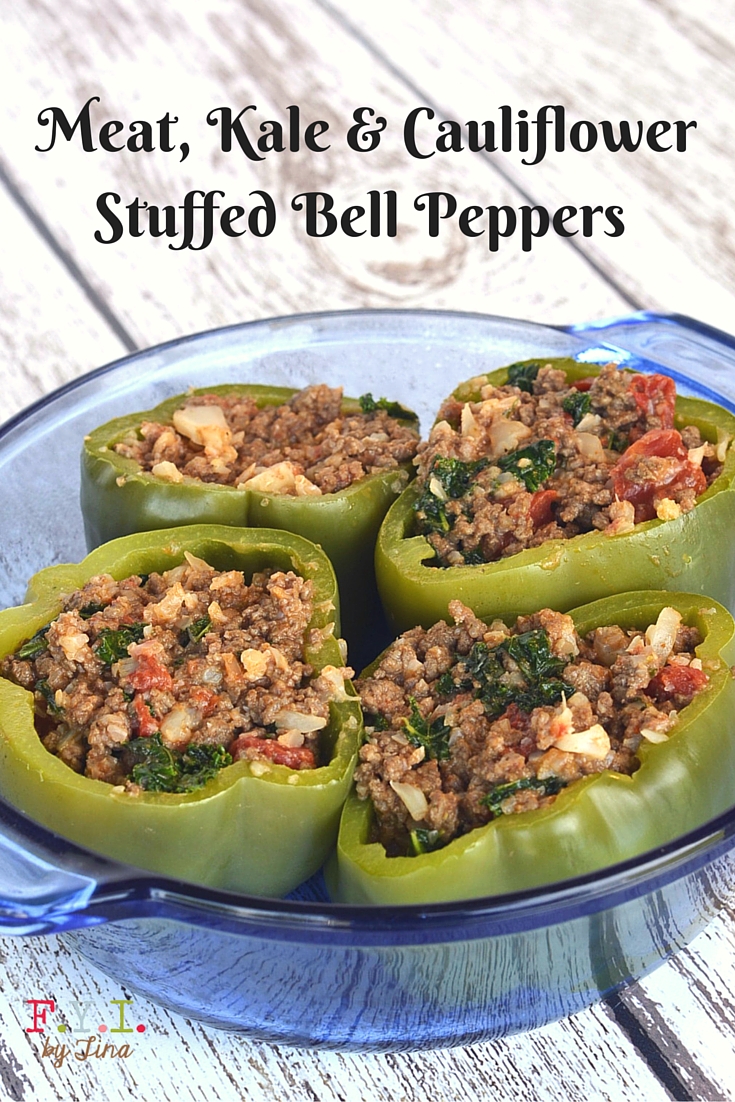 Meat, Kale & Cauliflower Stuffed Bell Peppers