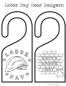 Labor Day Door Hangers Coloring Pages - Free Printable