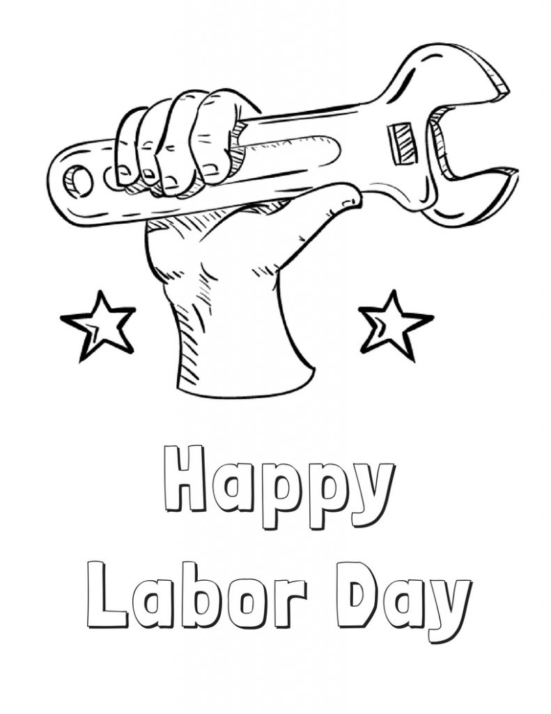 Simple Labor Day Coloring Pages with simple drawing