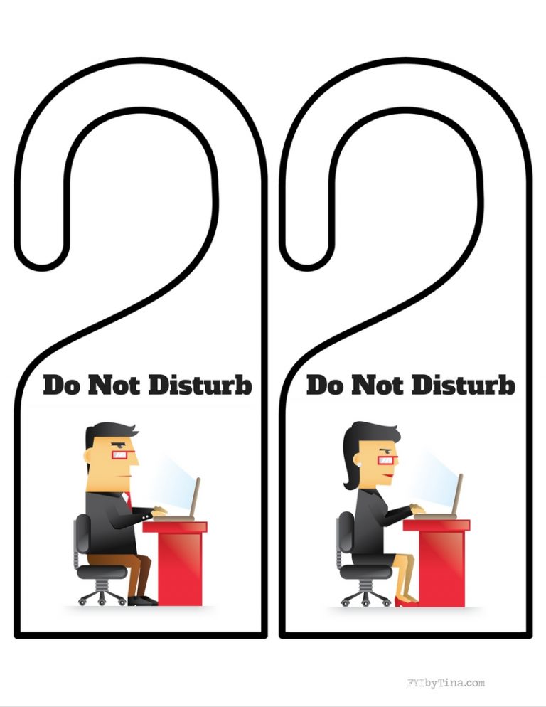 Do Not Disturb Door Hanger - Free Printable • FYI by Tina