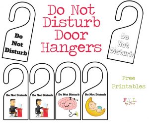 Do Not Disturb Door Hanger - Free Printable • FYI by Tina