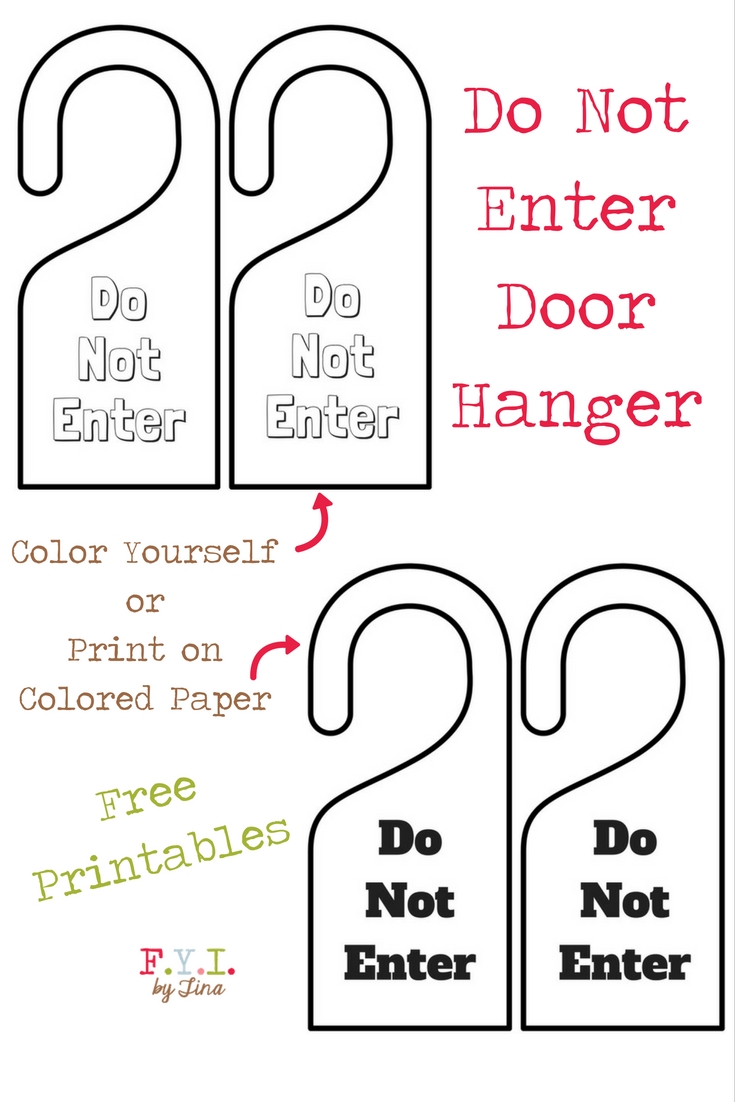 Do Not Enter Door Hanger Free Printable pin