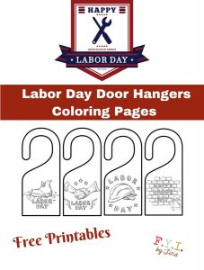 Labor Day Door Hangers Coloring Pages Free Printables cs