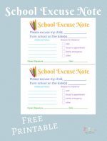 School Excuse Note – Free Printable