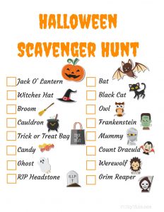 Halloween Scavenger Hunt - Free Printable • FYI by Tina