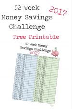 52 Week Money Savings Challenge 2017 Printable Chart